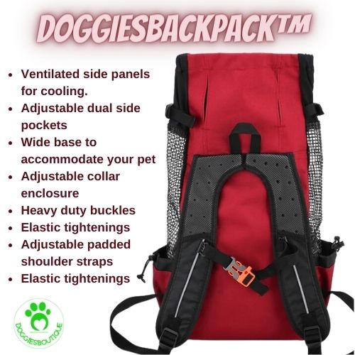 Dog back pack carrier adkustable