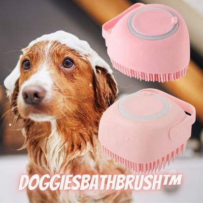 dog bath brush pink