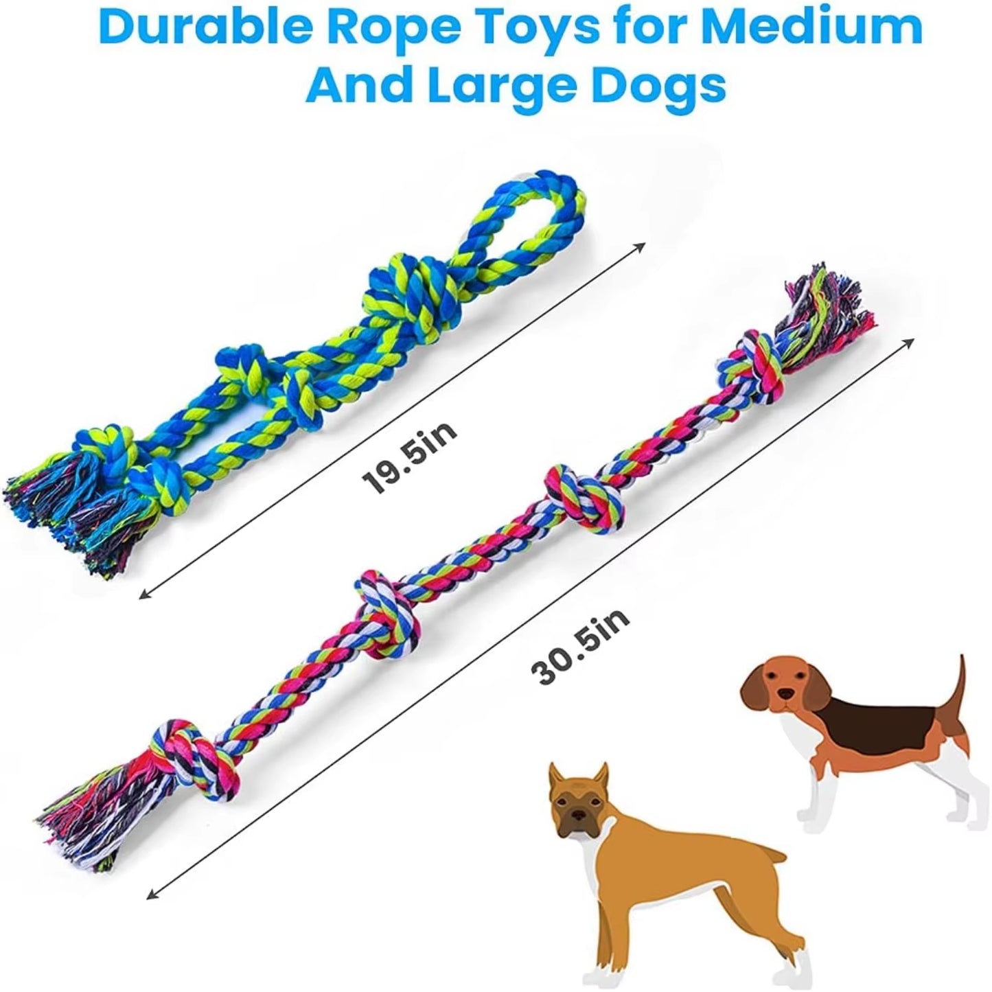 Indestructible dog toys rope size