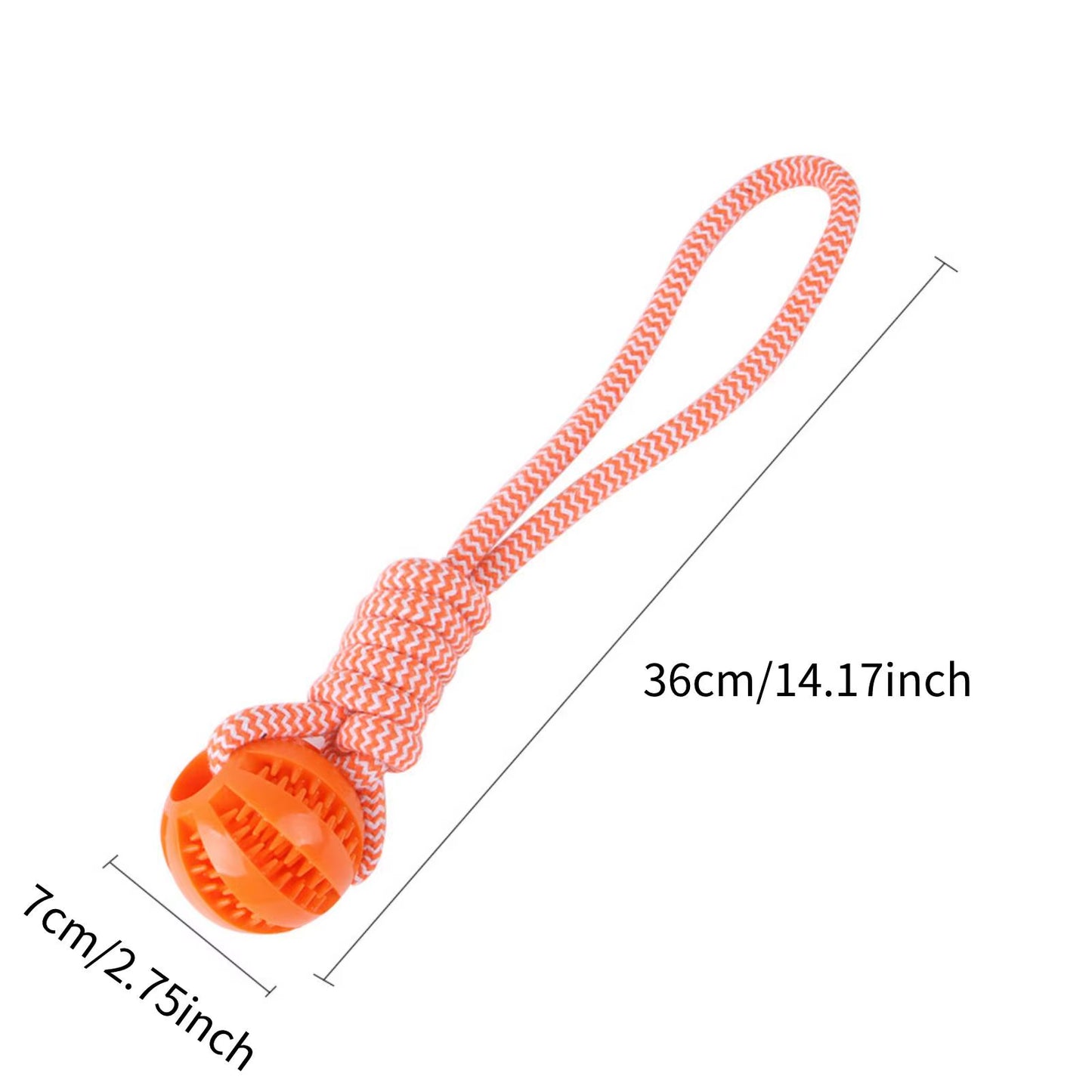 dog toy treat ball rope size
